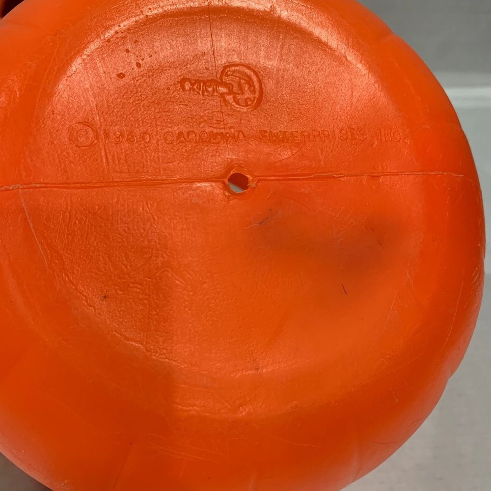 Vintage 1980 Empire Carolina Enterprise Blow Mold Pumpkin Baskets Lot Of 2 - Picture 8 of 11